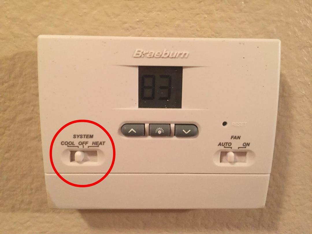 COOL and HEAT settings on thermostat